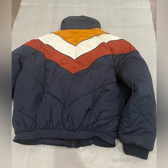 [S]Free People Navy Puffer Jacket Color Block Accent - Picture 9 of 11